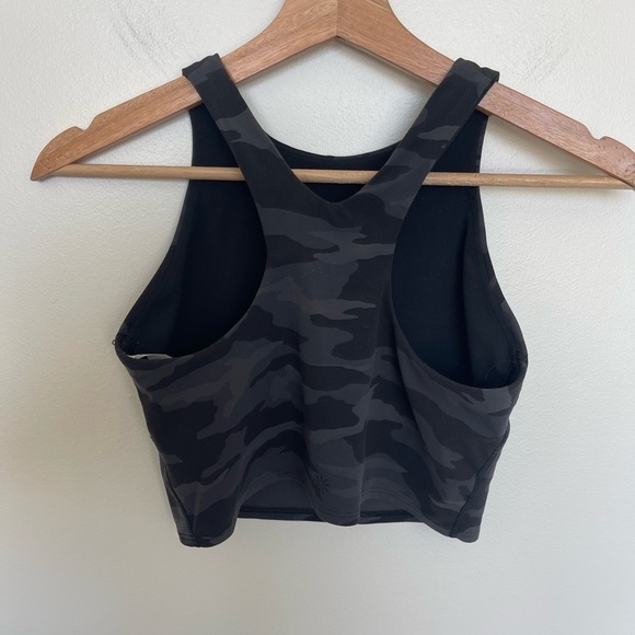 Athleta Conscious Crop Tank Bra A-C Camo Black Gray - Picture 7 of 9